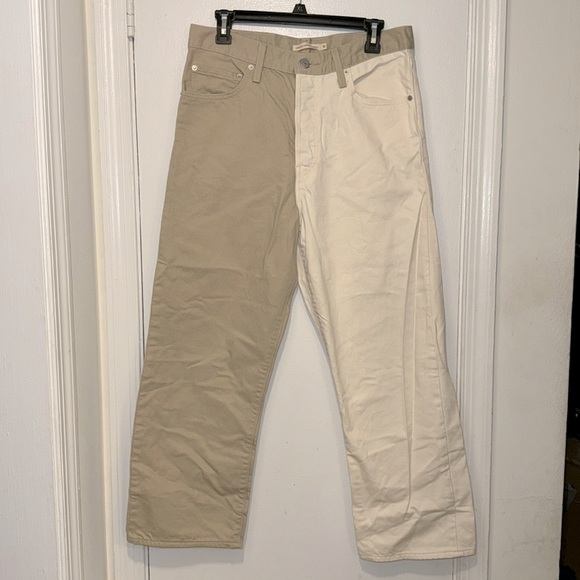 Levi's Denim - Levi's Women's Ribcage Straight Ankle Two Tone Beige Jeans Sz 31